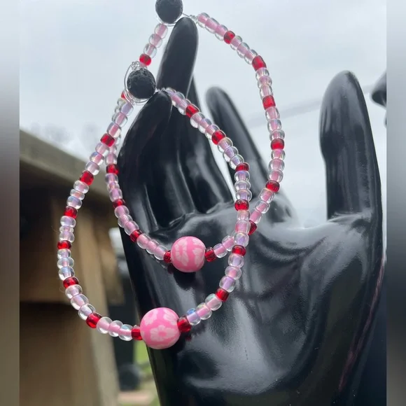 Pink valentine’s day jewelry set - Picture 3 of 4